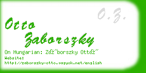 otto zaborszky business card